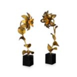 VINTAGE 20thC FRENCH MATCHED PAIR OF MAISON JANSEN FLORAL TABLE LAMPS c.1970