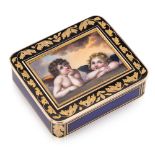 ANTIQUE 19thC GERMAN 18k GOLD & ENAMEL SNUFF BOX, RAPHAEL'S SISTINE MADONNA, HANAU c.1810