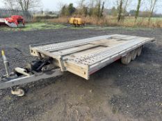 2018 Brian James tilt bed T6 transporter car trailer, 18ft x 7ft, tri-axle