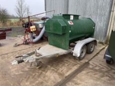 2018 Bowser Supply 1,000L bunded twin-axle diesel bowser, with Tuthill calibrated electric pump,