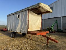 10 pallet curtain side single axle trailer, front canopy & steel base