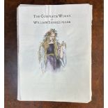A collection of hand coloured illustrations for the Complete Works of William Shakespeare