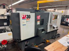 2023 HAAS ST-30 CNC LATHE, HAAS V2-A BARFEEDER, ATP, PROGRAMMABLE HYDRAULIC TAILSTOCK