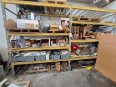 SHELVING WITH CONTENTS ASSORTED PLASTIC MATERIAL