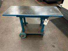 BLUE INDUSTRIAL HEIGHT ADJUSTABLE ROLLING CART