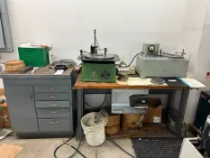 DOUBLE MACHINE LAPPING STATION, LAPMASTER 15C, VINTAGE LAPPING MACHINE, SUPPLIES AND EXTRA PARTS