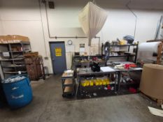 SHIPPING DEPARTMENT MATERIALS, RACKS AND TABLES