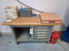 KENNEDY 5 DRAWER WORK BENCH, HUOT 5 DRAWER TAPSET CHEST, STARRETT GRANITE SURFACE BLOCK