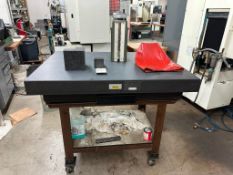 DO•ALL GRANITE SURFACE TABLE WITH ASSORTED OTHER GRANITE AND MISC. OTHER ITEMS