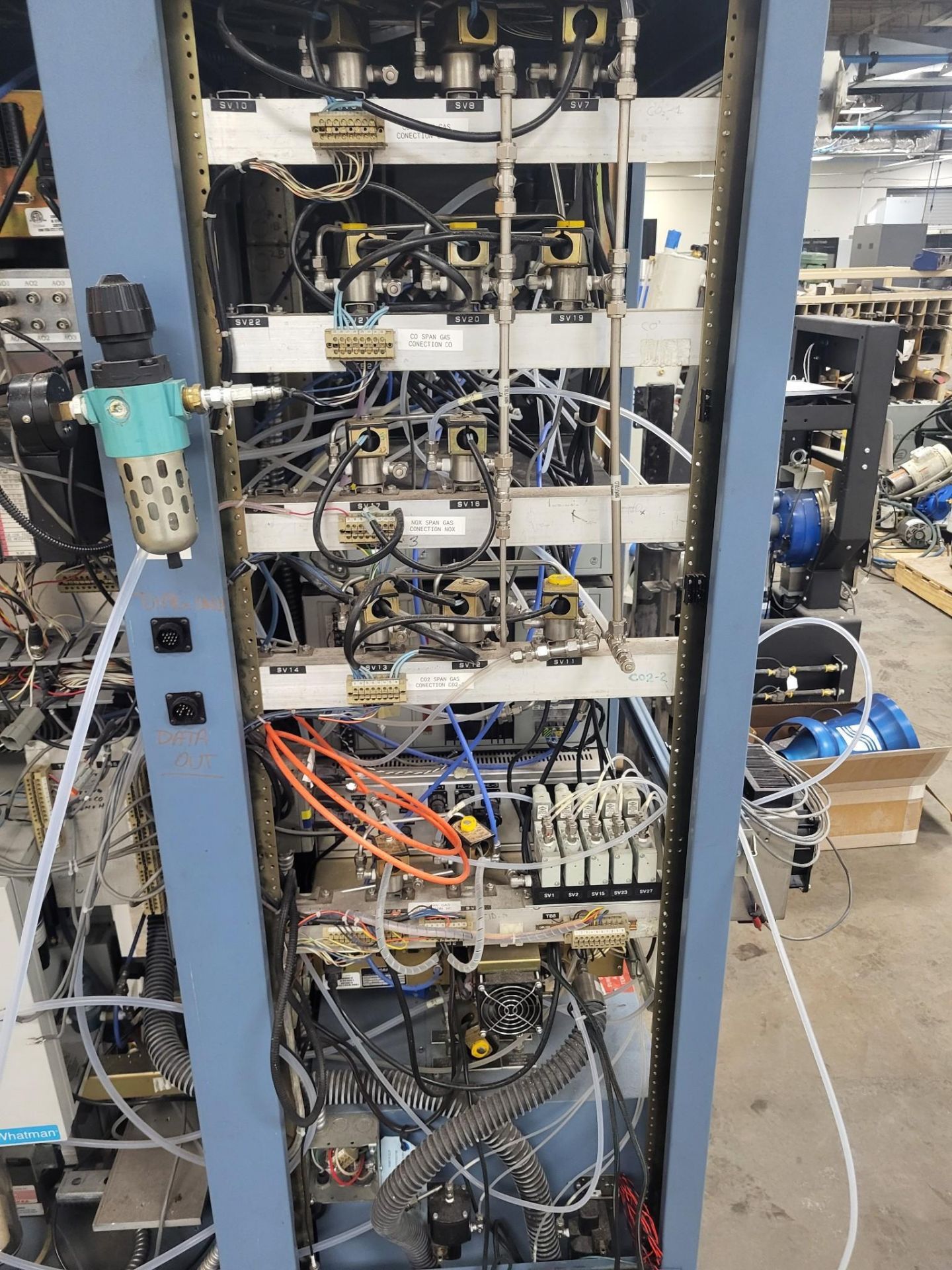 INDUSTRIAL EMISSIONS GAS ANALYSIS RACK & DIVIDER SYSTEM ENGINE TEST ...