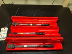 (3) SNAP ON CLICK TYPE TORQUE WRENCHES