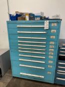 STANLEY VIDMAR MODULAR 11 DRAWER STORAGE CABINET.