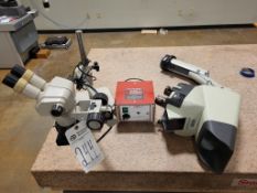 (2) MICROSCOPES AND R WOLF D4008-U FIBER LIGHT PROJECTOR