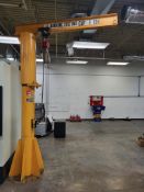 HANDLING SYSTEMS 1-TON FLOOR-MOUNTED JIB CRANE WITH COFFING 1-TON MANUAL TROLLEY & HOIST