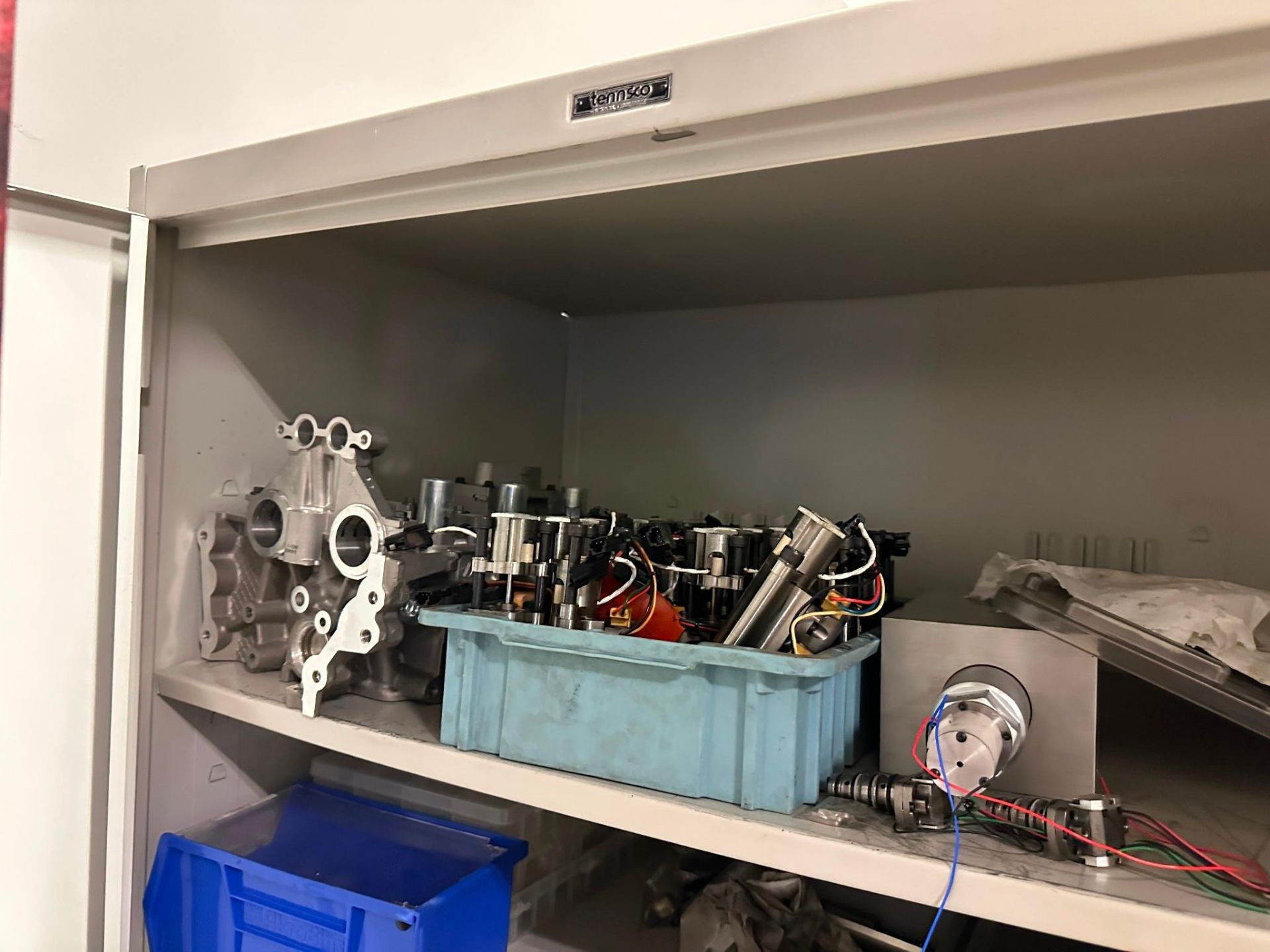 Diesel Engine Storage Rack (2) TENNSCO STORAGE CABINETS FULL DIESEL/CATERPILLAR FUEL INJECTION AND ...