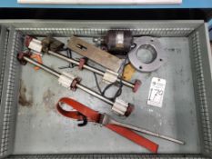 LINEAR GUIDE RAIL ASSEMBLIES, GEAR MOTOR, ASSORTED TOOLS AND TOOLING