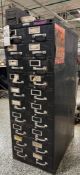 STEELMASTER VERTICAL STEEL FILE/INVENTORY CABINET FULL OF MISC. TAP, DIE, OTHER TOOLING AND SUPLIES