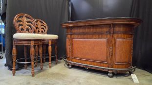 MOBILE BAR TABLE AND 2 CHAIRS