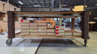 MOBILE WOOD TABLE, 8' X 4'