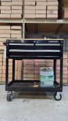 HUSKY WOOD TOP TOOL CART, ALL CUTTING AND DRILLING TOOLS INCLUDED