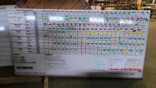LARGE WEEKLY PRODUCTION SCHEDULING WHITE BOARD