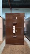 SMALL BROWN 2-DRAWER FILE CABINET