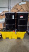 ULINE 55 GALLON OPEN TOP STEEL DRUMS, 2 DRUM SPILL CONTAINMENT PALLET
