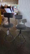 SET OF INDUSTRIAL SWIVEL DRAFTING STOOLS