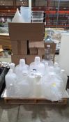 ASSORTED PLASTIC CARBOYS, FUNNELS, CONTAINERS