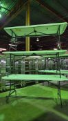 SET OF (3) PLASTIC/PICNIC TABLES WITH FOLD IN LEGS