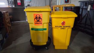 (2) BIOHAZARD TRASH CANS