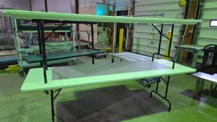 SET OF (2) PLASTIC/PICNIC TABLES WITH FOLD IN LEGS