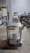 STAINLESS STEEL MEDICAL EQUIPMENT CART ON WHEELS