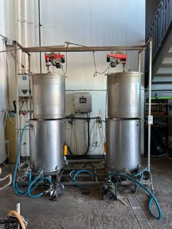 2021 HERMS 30 KW DUAL VESSEL ELECTRIC BREWING SYSTEM W/ (X2) 100 GALLON KETTLES