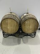 (2) Whiskey / Beer Barrels on Stand