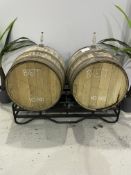 (2) Whiskey / Beer Barrels on Stand