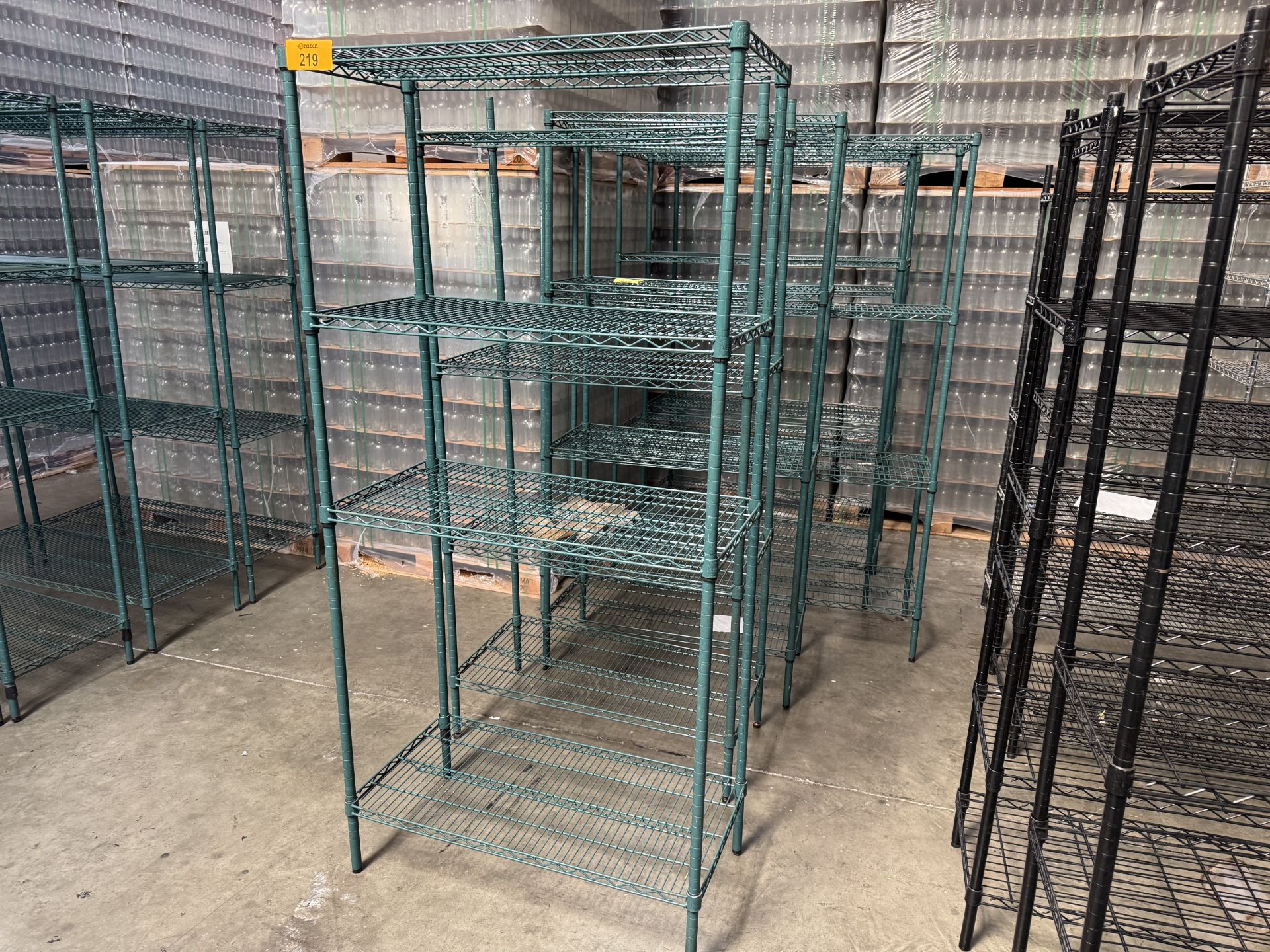 [LOT] of (6) Metro Racks, green, assorted sizes as shown