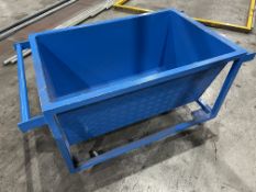 5x wheeled steel blue bins