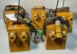 5x DEFENDER CEEFORM - 110V 16A 4 WAY Splitter Units