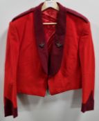 British Forces red with maroon collar / cuff short dress jacket