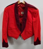 British Forces red with maroon collar / cuff short dress jacket