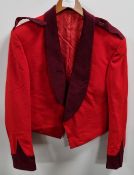British Forces red with maroon collar / cuff short dress jacket