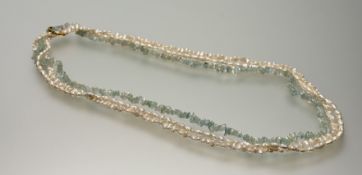 A Joseph Bonner, Edinburgh twin ropes of Chinese cultured freshwater pearl necklaces together with a