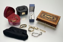 A collection of modern quartz watches to include a Limit gilt metal watch, with matching gate link