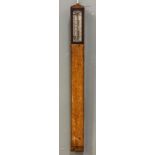 An early 20th century stick barometer by E. Lennie of Edinburgh, with instrument window to top