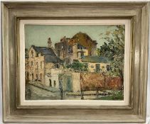 George Hann (1900-1979) oil on board, street corner, signed, 34cm x 44cm, framed