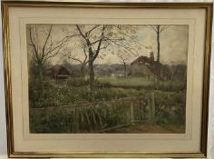 English School, 20th century watercolour, rural scene, 49cm x 70cm, glazed frame