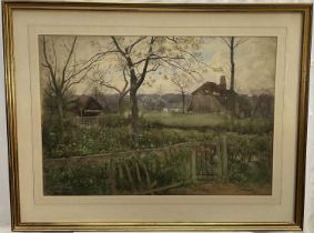 English School, 20th century watercolour, rural scene, 49cm x 70cm, glazed frame