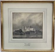 Manner of Thomas Girtin (1775-1802) fine pencil and wash on paper, Ripon Cathedral from the bridge,