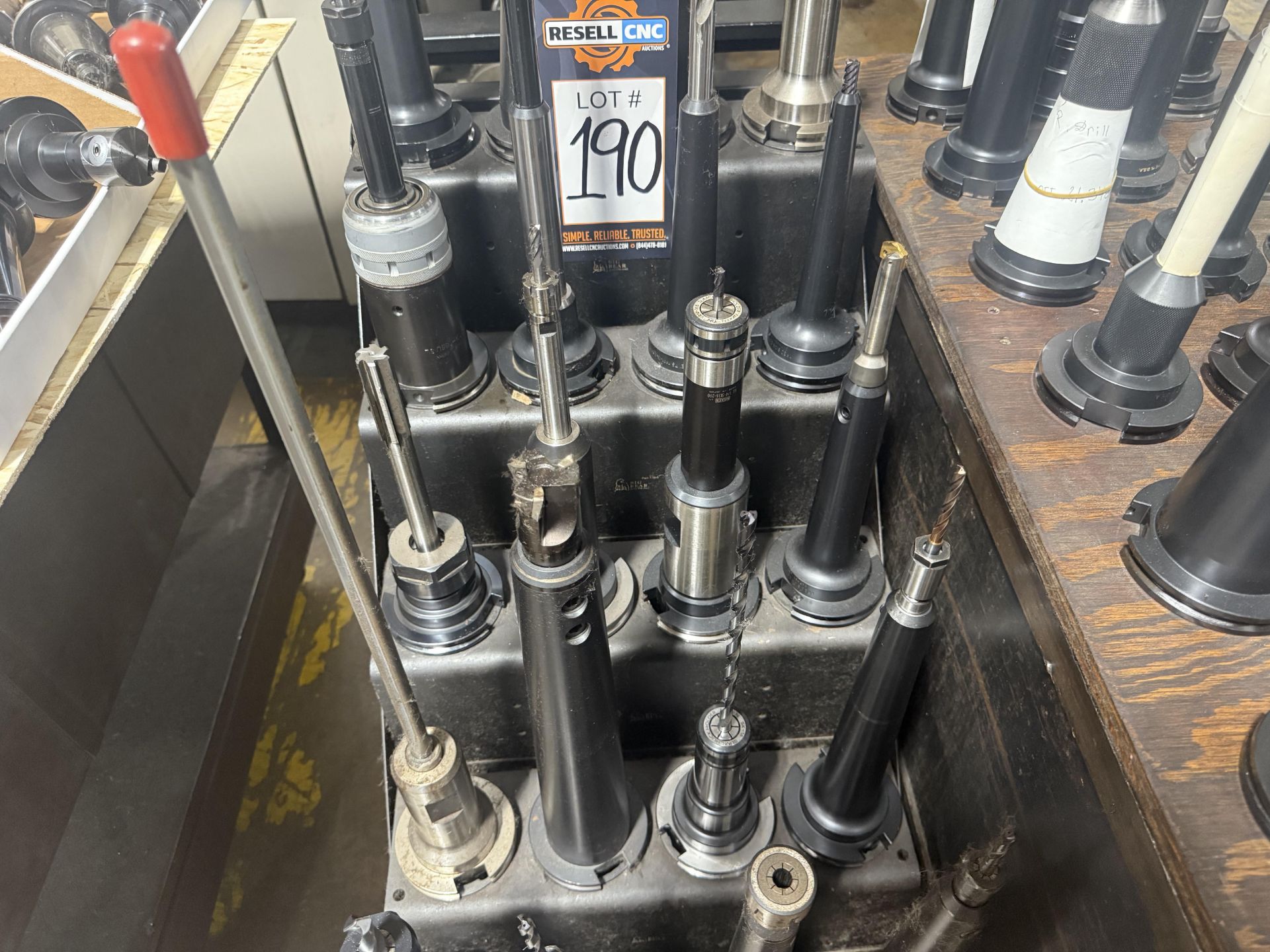 (20) CAT 50 Tool Holders with Rolling Tiered Cart - Image 5 of 8